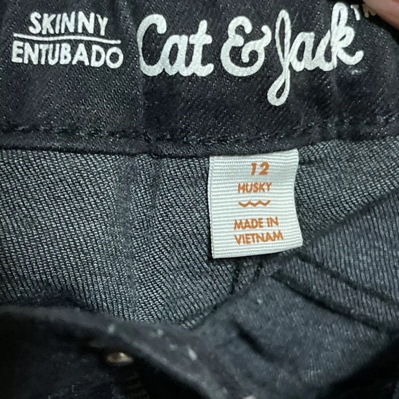 Set Of 2 Children’s place / Cat&Jack  boys Sz 12 Pants/ Jeans Blue/ Black - Picture 2 of 6